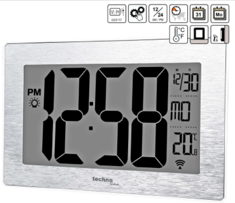 Часы настенные Technoline WS8019 - серебристые  