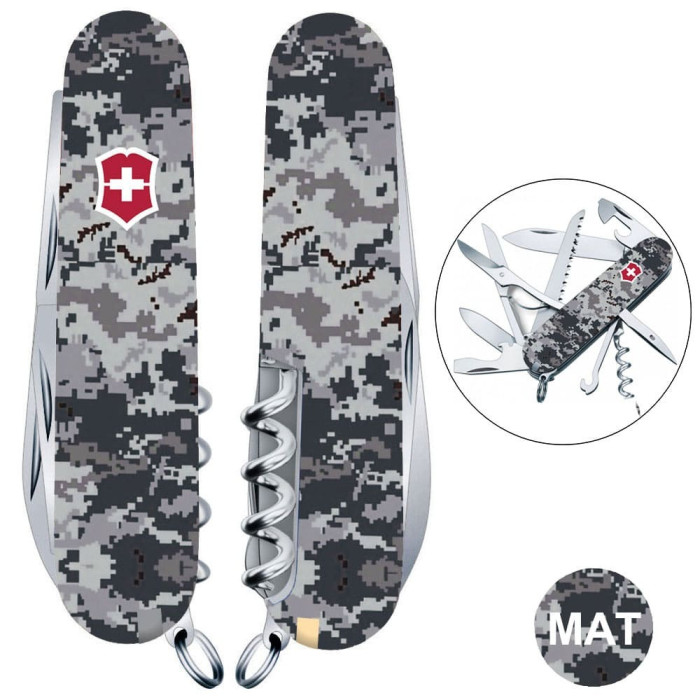 Складной нож Victorinox HUNTSMAN ARMY Пиксель синий с красн Лого 1.3713.3.W3943p  