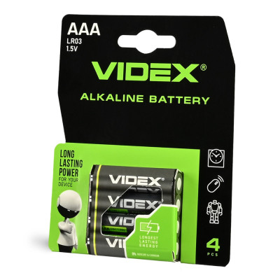 Батарейки щелочные Videx LR03/AAA 4шт упак (LR03/AAA 4pcs BC)