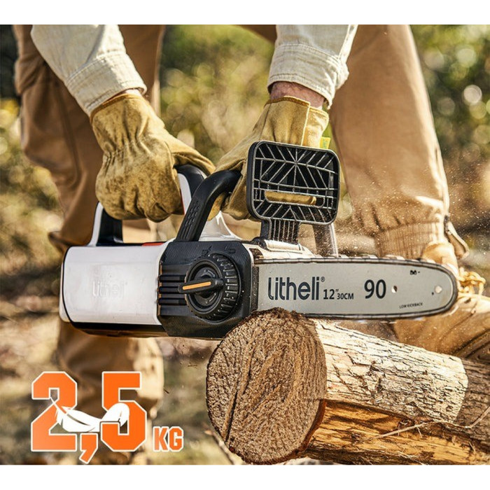 Аккумуляторная цепная пила Litheli, питание от павербанка (2 шт. УМБ Litheli Power Bank 10000 mAh, 45 W, 2А в комплекте)  