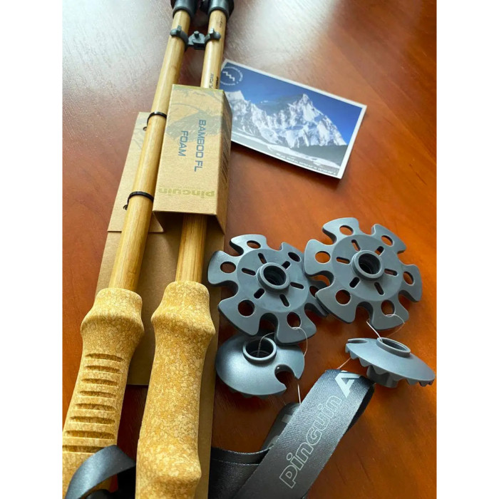 Трекинговые телескопические палки Pinguin Bamboo FL Foam, 63-135 см, Brown (PNG 810172)  