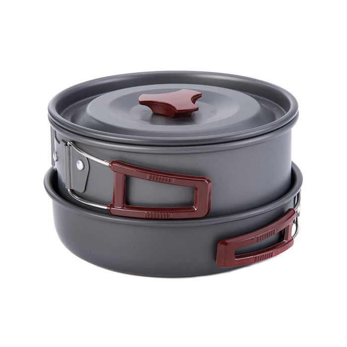 Набор посуды Naturehike 3-4 NH (2 каструли+ крышки+сковорода)  carbon (NH15T203-G)  
