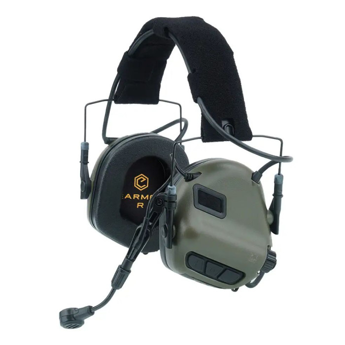 Активные наушники Earmor M32, с держателем на голову (Микрофон) green  