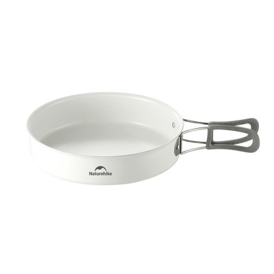 Сковородка со складной ручкой Naturehike CNK2450CF013, 17,5 см, алюминий, белая