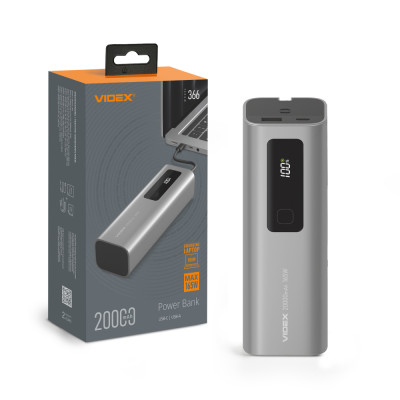 Повербанк 20000mAh VIDEX VPB-366 PD100W Grey
