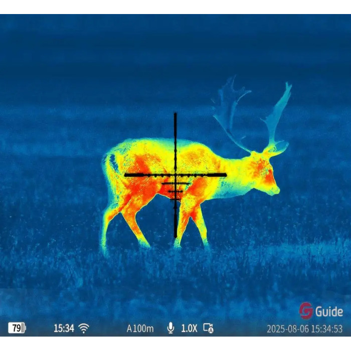 Прицел Guide TR222 Gen2, 25mm F1.0, 3.6-14.4x, 256x192@12μm, VOx (QD Long mount)  