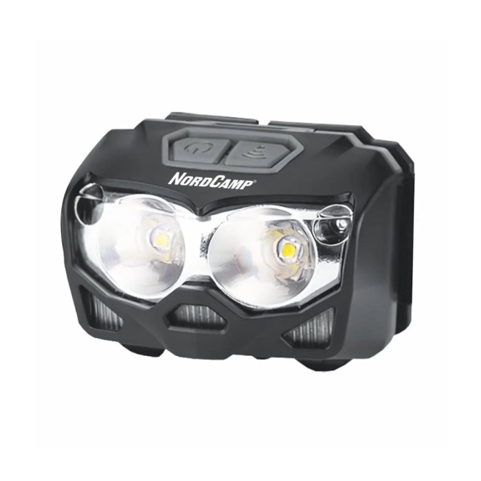 Фонарь налобный Nord Camp 500Lm, 2x5W CREE XTG, 1200mAh/3xAAA, Sensor White/Red