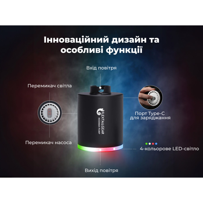 Раскуриватель для кальяна Flextail Hookah Pump, черный  