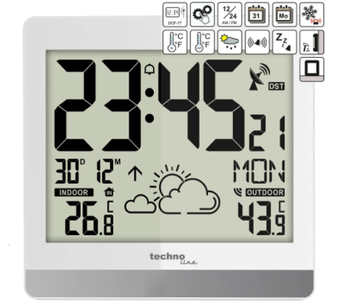 Часы настенные Technoline WS8119 - белые  