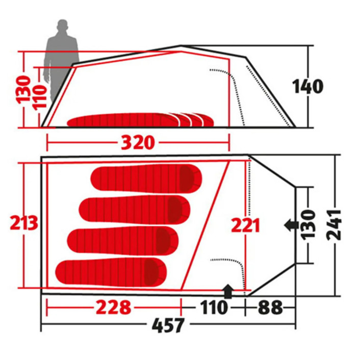 Палатка Wechsel Tempest 4 ZG Green (231053)  