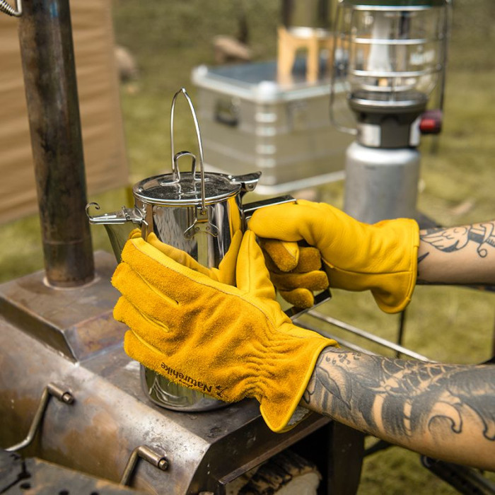 Перчатки кожаные Naturehike NH20FS041, размер XL, желтые  