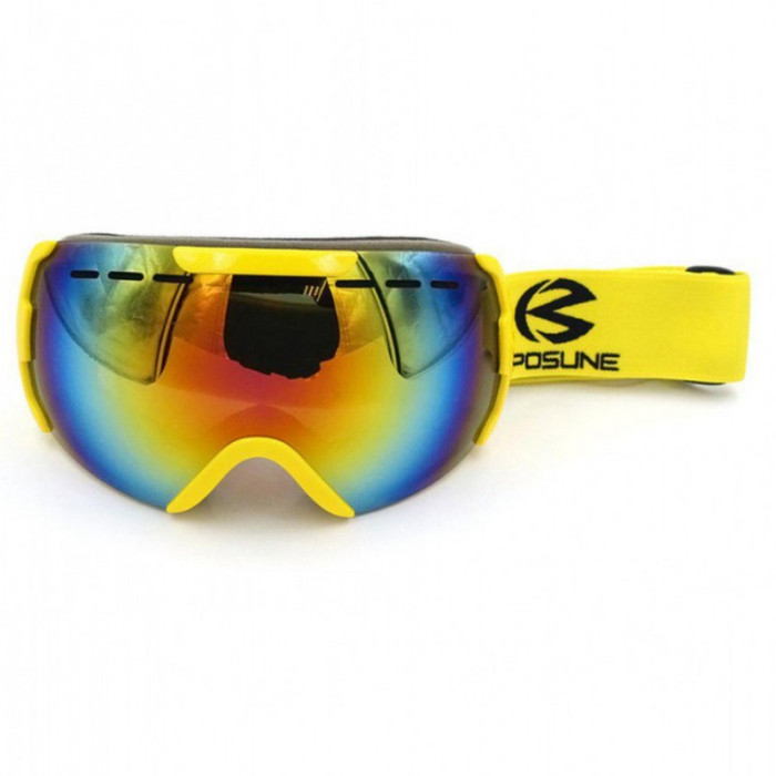 Маска для лыж и сноуборда Sposune HX008-1 Glossy Yellow-Fake Revo Red  
