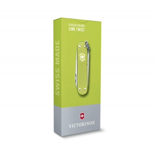 Классический нож-брелок Swiss Army Knife, Classic SD Alox Colors, 58 mm, Lime Twist, Gift Box  