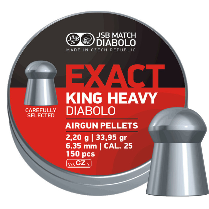 Пули пневматические JSB King Heavy 6,35 mm 2,2 г 150 шт/уп (546398-150) 