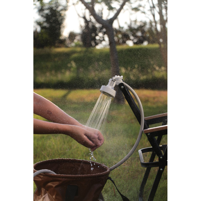 Душ портативный с насосом на аккумуляторе Flextail Max Shower с чехлом, белый  