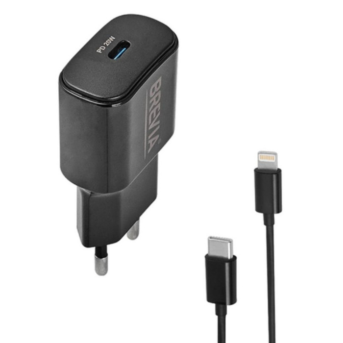 Сетевое зарядное устройство Brevia ePower PD20W + Cable USB-C to Lightning 1m  