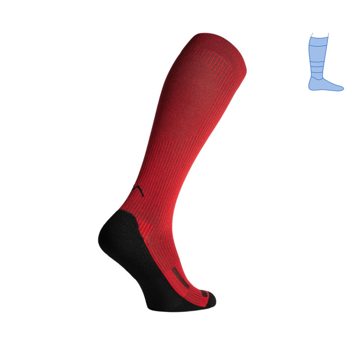 Компрессионные гольфы защитные летние Protector LongDry+ черно-красные S 36-39  