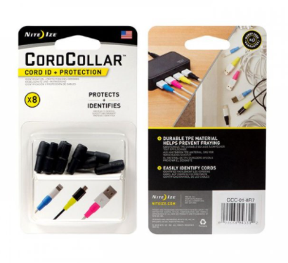 Набор накладок для проводов Nite Ize CordCollar 8 шт. ,черные, (GCC-01-8R7)  