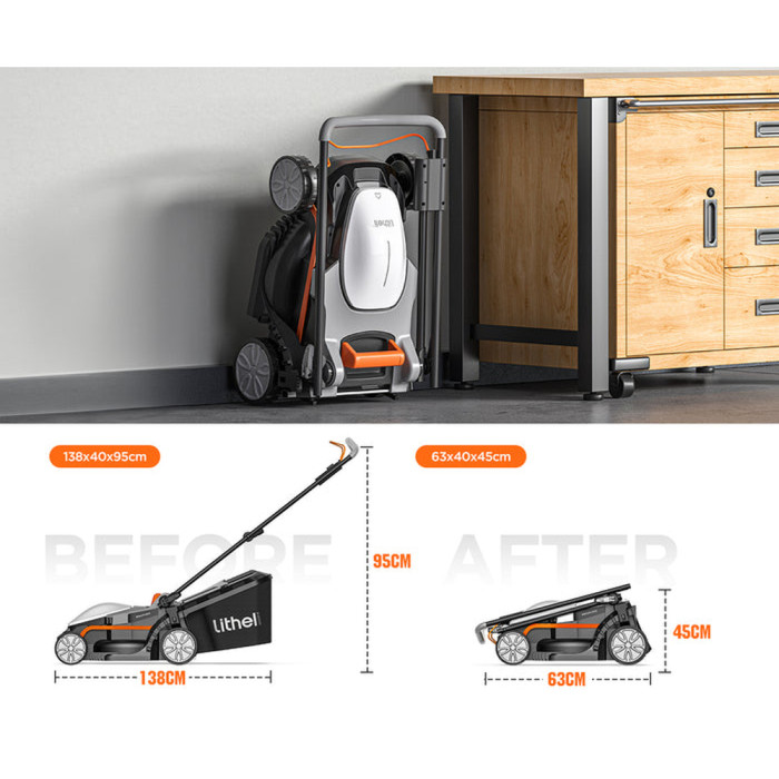 Аккумуляторная газонокосилка Litheli, питание от павербанка (УМБ Litheli Power Bank 20000mAh, 45W, 4А SE в комплекте)  