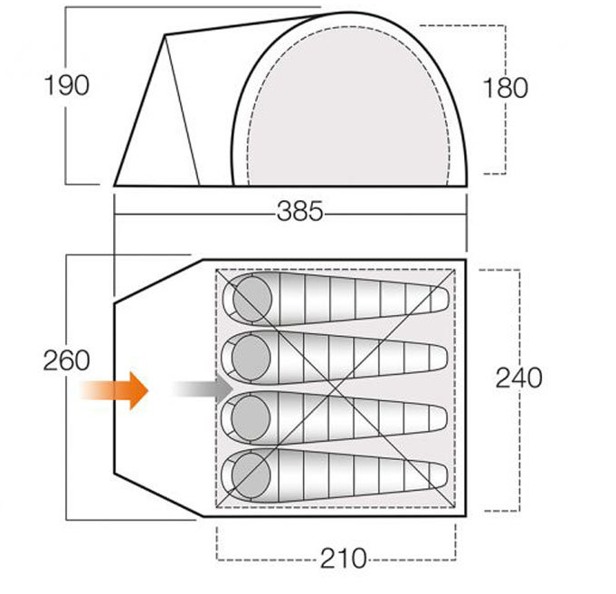 Палатка Vango Carron 400 Moroccan Blue  