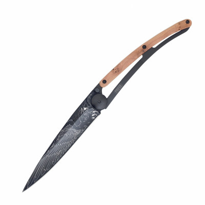 Нож Deejo Tattoo Wood Black 37 g, Juniper, &quot;Eagle&quot;
