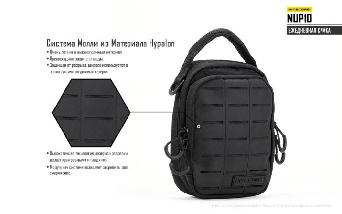 Сумка EDC, тактическая Nitecore NUP10 (Cordura 1000D)  