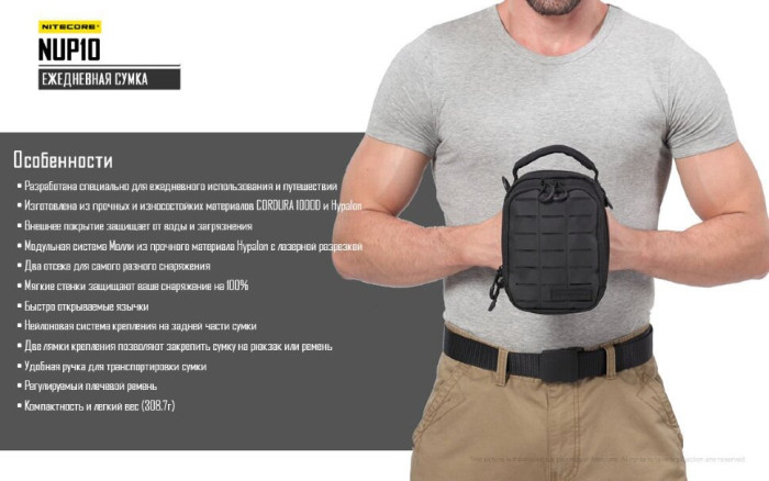 Сумка EDC, тактическая Nitecore NUP10 (Cordura 1000D)  