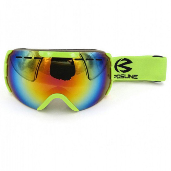 Маска для лыж и сноуборда Sposune HX008-2 Glossy Green-Fake Revo Red  