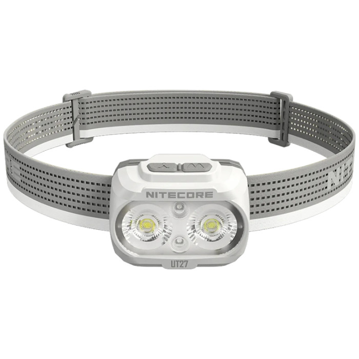 Налобный фонарь Nitecore UT27 2024 (2xNiteLab UHE LED, 800 люмен, 4 режима, 3xAAA, HLB1500), белый  