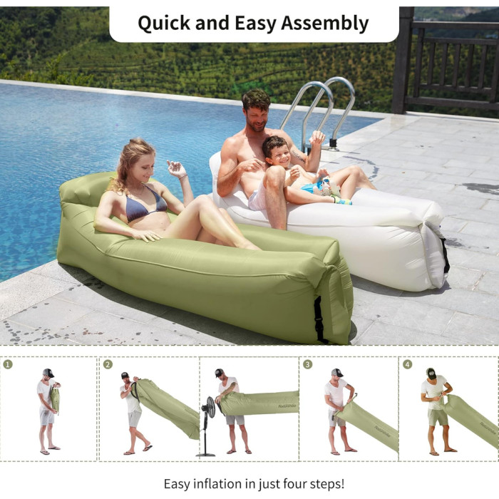 Ламзак с подголовником Naturehike NH20FCD06, оливковый (6927595777053)  