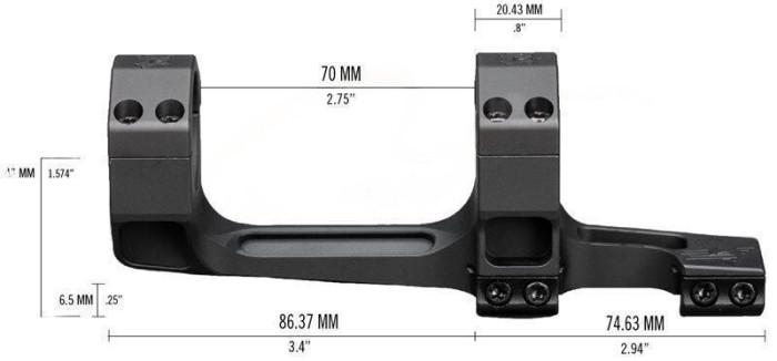 Моноблок Vortex Precision Extended Cantilever. d – 30 мм. Extra Hight. Наклон 20 МОА. Picatinny  