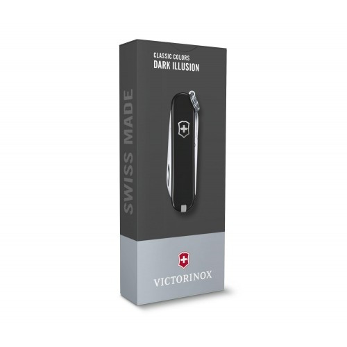 Нож-брелок Victorinox Classic SD Colors, Dark Illusion, Gift Box (0.6223.3G) 7 функций, 58 мм, чёрный  