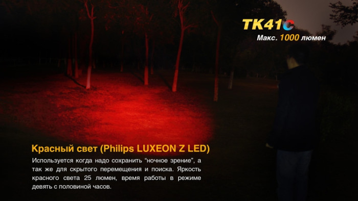 Тактический фонарь Fenix TK41C, черный, Cree XM-L2 U2  
