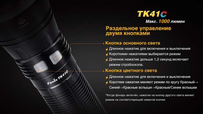 Тактический фонарь Fenix TK41C, черный, Cree XM-L2 U2  