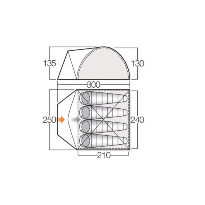 Палатка Vango Alpha 400 Moroccan Blue (TEQALPHA M23173)  