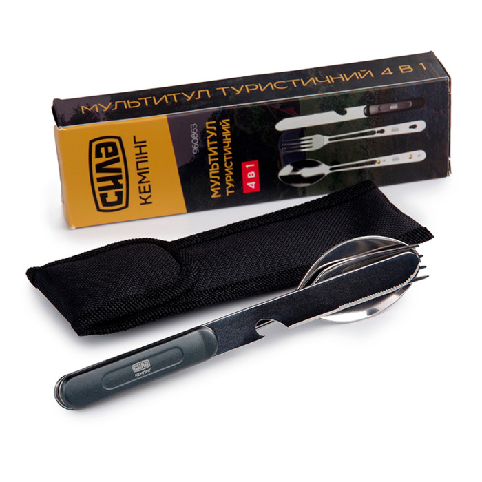 Мультитул туристический СИЛА 4 в 1  