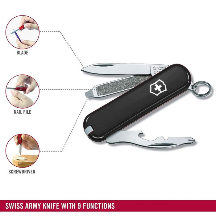 Нож Victorinox Rally 58мм/9функ/черный  