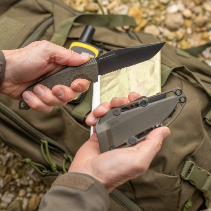 Нож SOG Trident FX, OD Green/Partaily Serrated (SOG 17-12-04-57)  