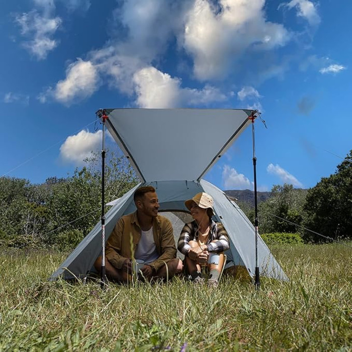 Палатка четырехместная Naturehike P-Series CNK2300ZP028, светлая серая  