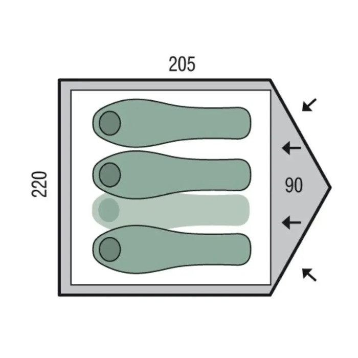 Палатка трехместная Pinguin Serac Green (PNG 133)  