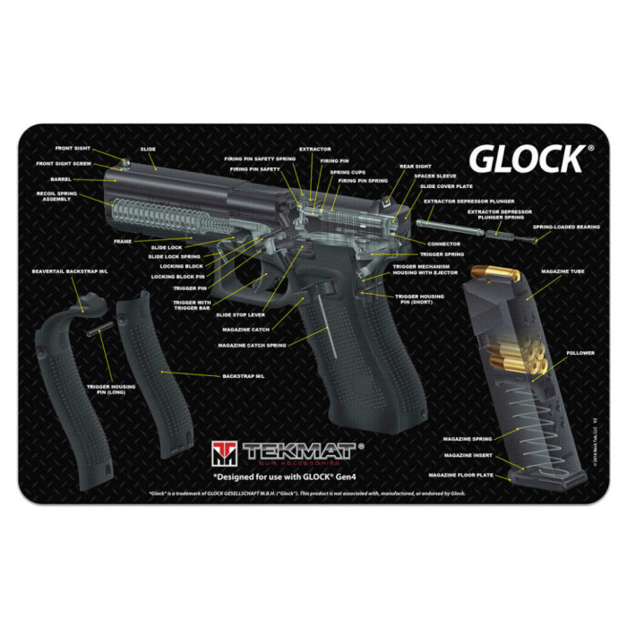 Коврик настольный Tekmat Glock Cut Away 28x43 см  