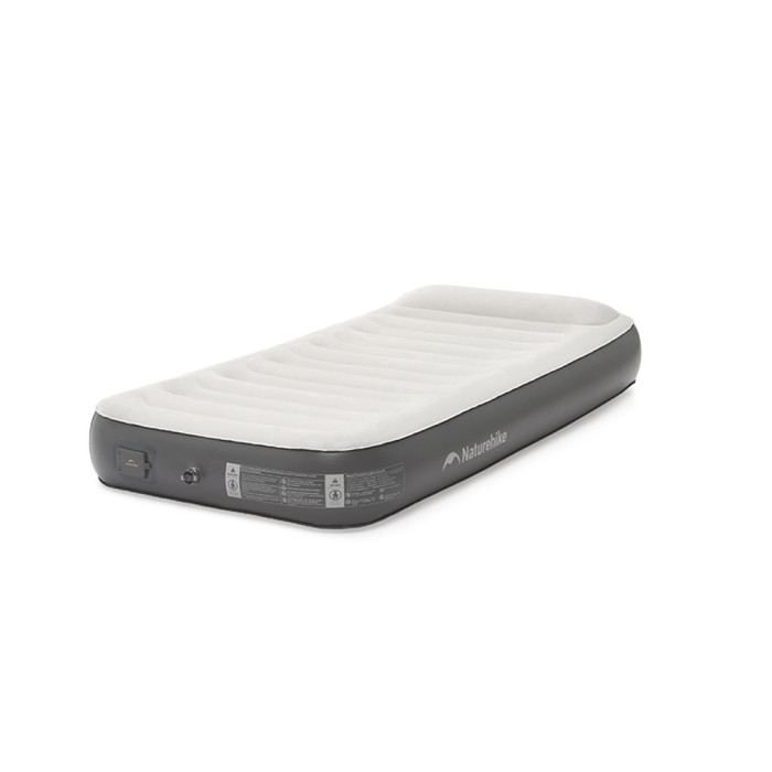 Самонадувающийся матрас, одноместный, со встроенной помпой Naturehike CNK2450WS040, 250 мм, серый  