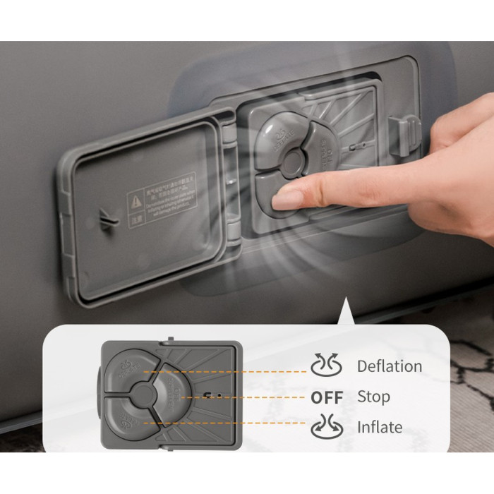 Самонадувающийся матрас, одноместный, со встроенной помпой Naturehike CNK2450WS040, 250 мм, серый  