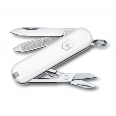 Нож-брелок Victorinox Classic SD Colors, Falling Snow, Gift Box (0.6223.7G) 7 функций, 58 мм, белый