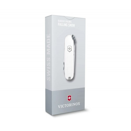 Нож-брелок Victorinox Classic SD Colors, Falling Snow, Gift Box (0.6223.7G) 7 функций, 58 мм, белый  