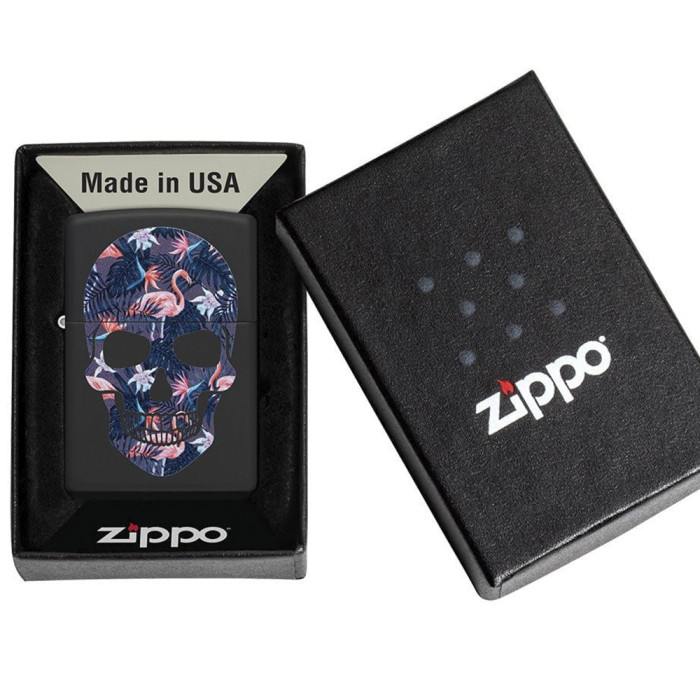 Зажигалка  Zippo Flamingo Skull Design 49771  
