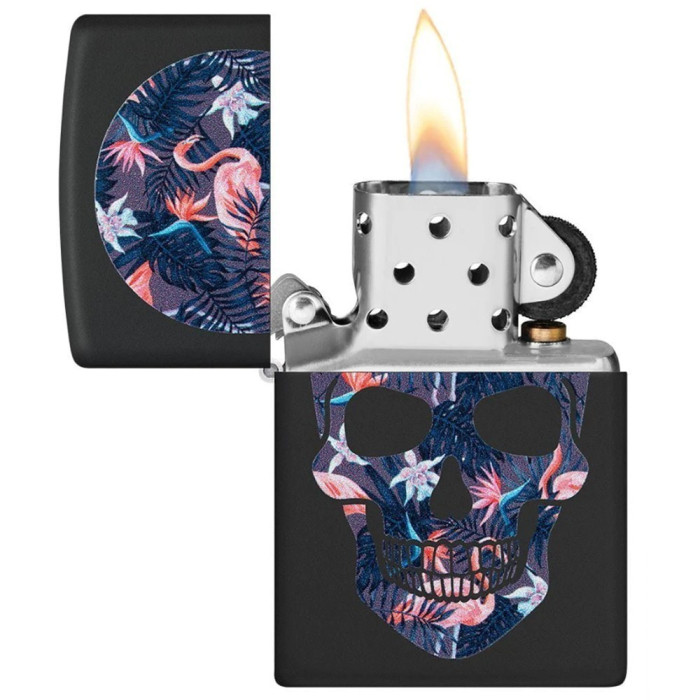 Зажигалка  Zippo Flamingo Skull Design 49771  