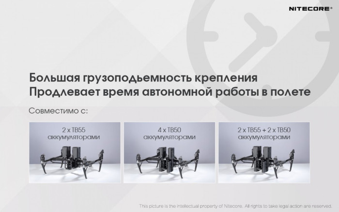 Слот для дополнительной батареи Nitecore DPE1 для дрона DJI Inspire 2 (TB50, TB55)  