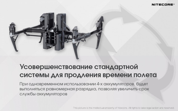 Слот для дополнительной батареи Nitecore DPE1 для дрона DJI Inspire 2 (TB50, TB55)  