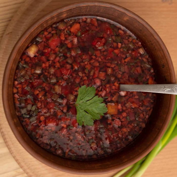 Смесь овощей и мяса сублимированных резаных (борщ)  